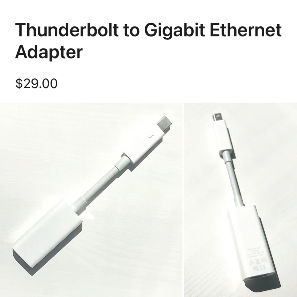 Apple Thunderbolt to Ethernet Adapter ⚡️